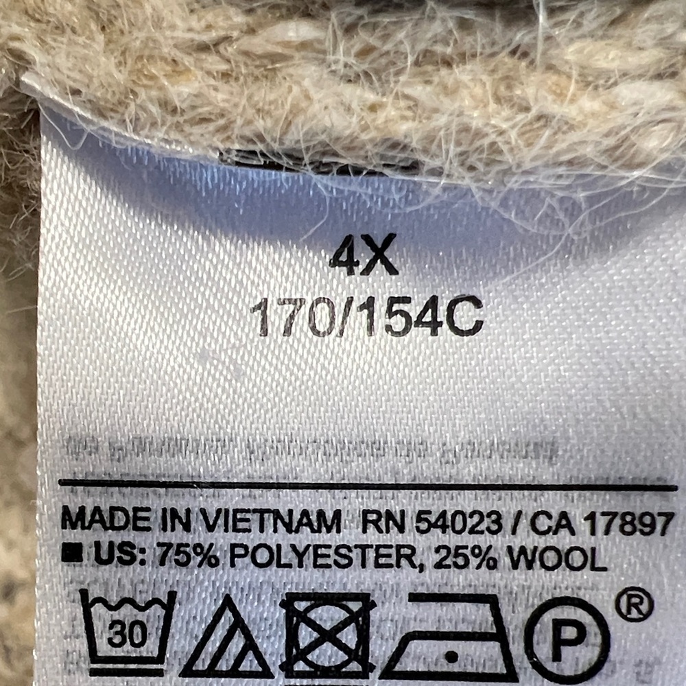 Old Navy Neutral Beige Cable-Knit Sweater Cardigan 4X - Picture 8 of 8